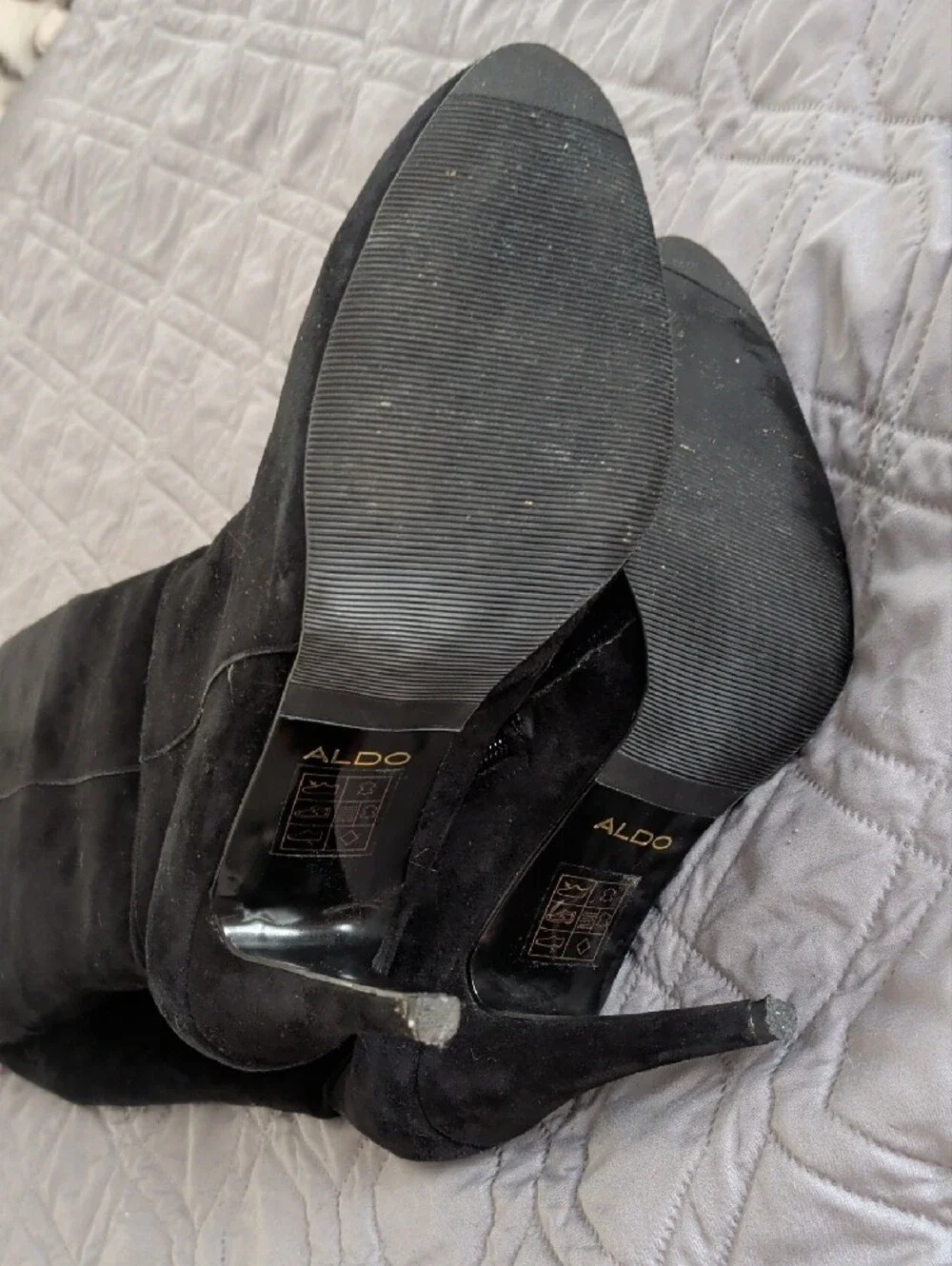 Classic Black Suede Knee-High Stiletto Boots